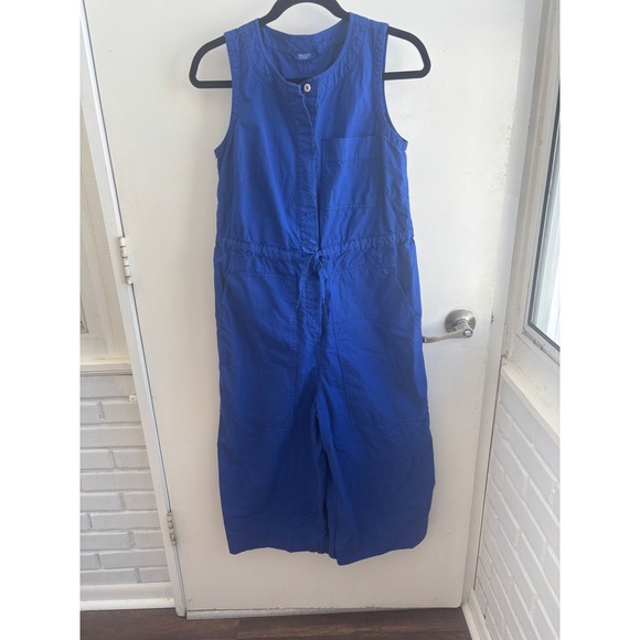 Toast Pants - Toast Linen blend Sleeveless Utility Wide Leg Cropped Jumpsuit Size 6 boho